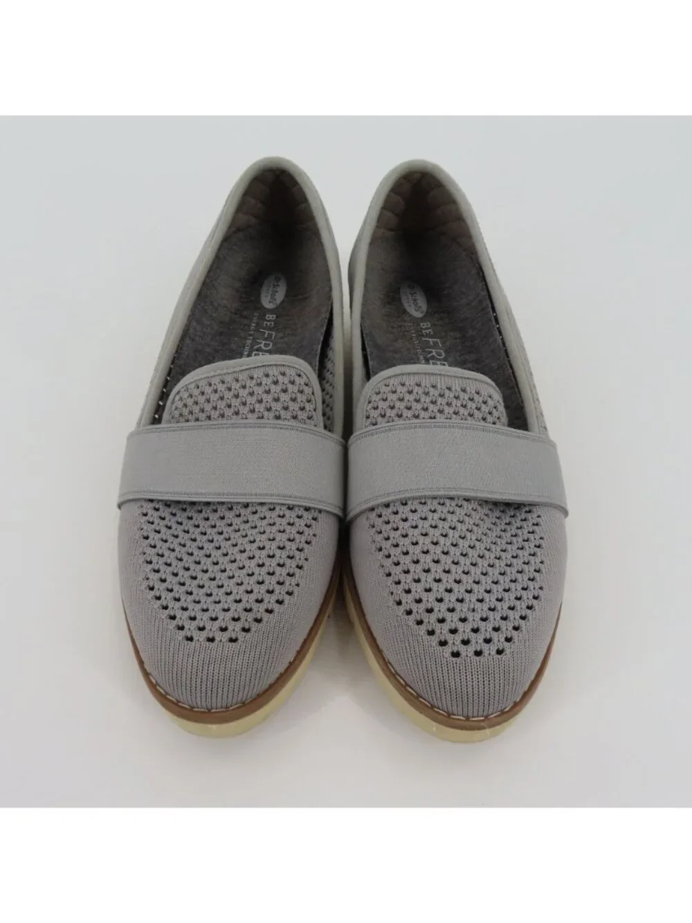 Dr Scholls 7 M Women Imagine Knit Grey Slip On Loafers Causal Comfort Shoes